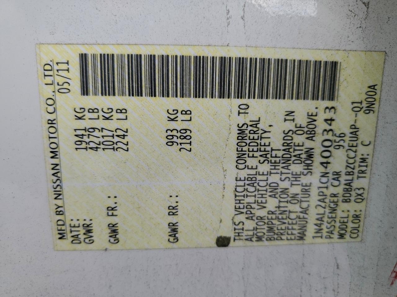 Nissan Altima Base Image 11