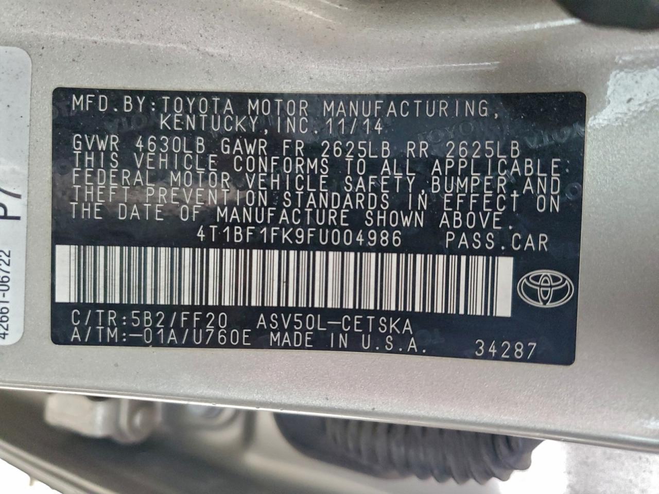 Toyota Camry Le Image 3