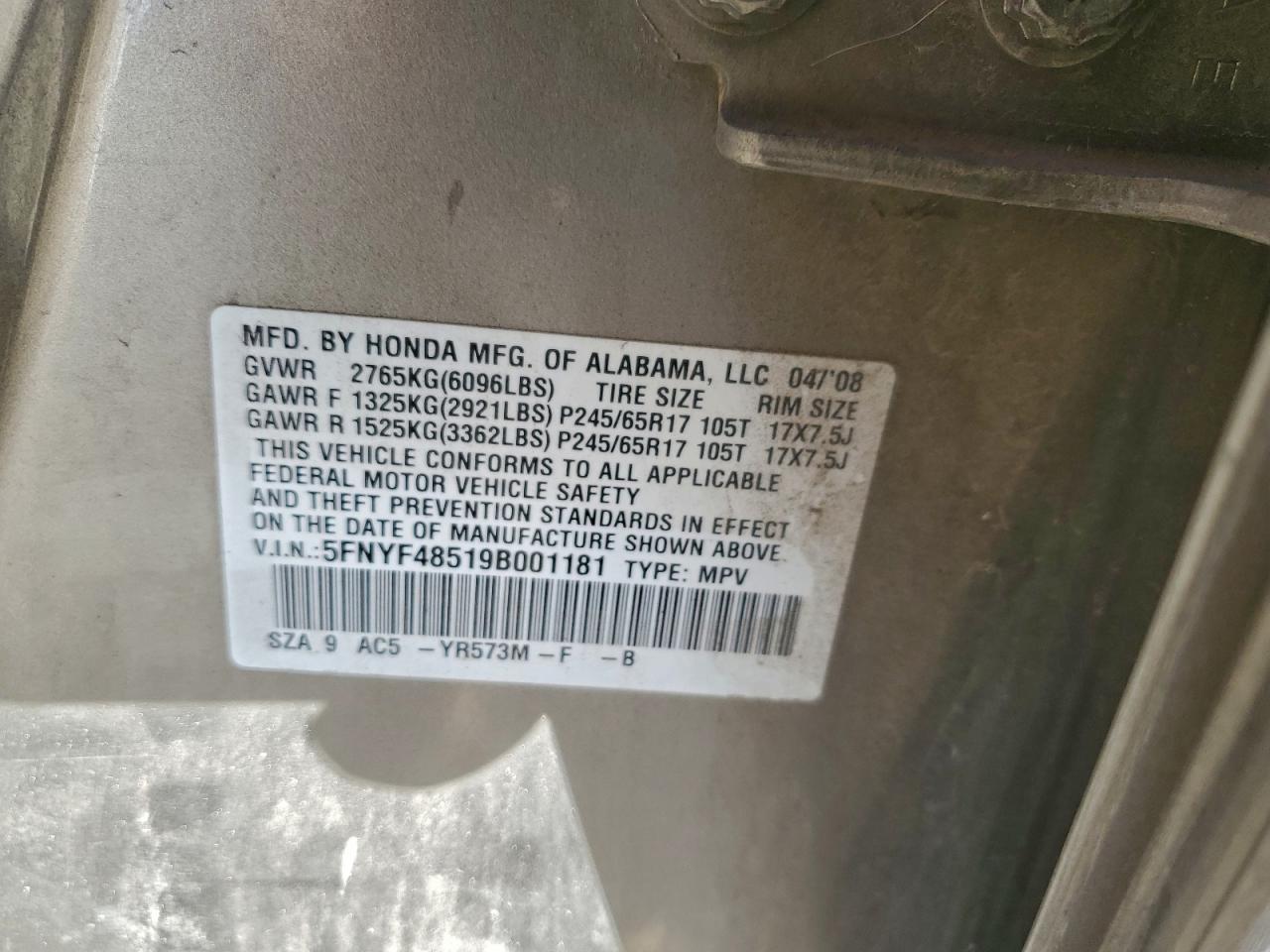 Honda Pilot Exl Image 9