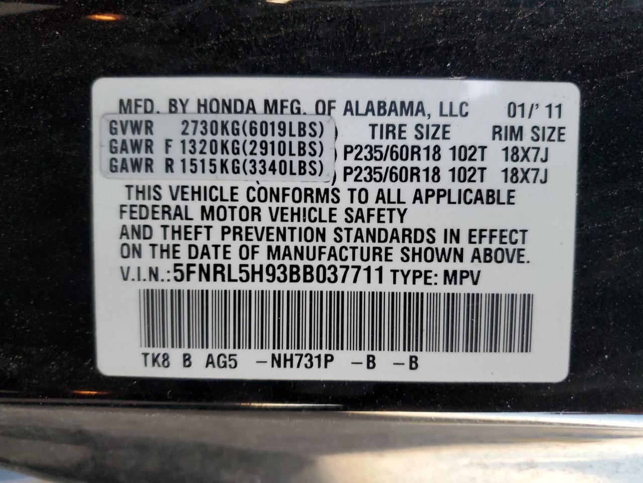 Honda Odyssey Touring Image 7