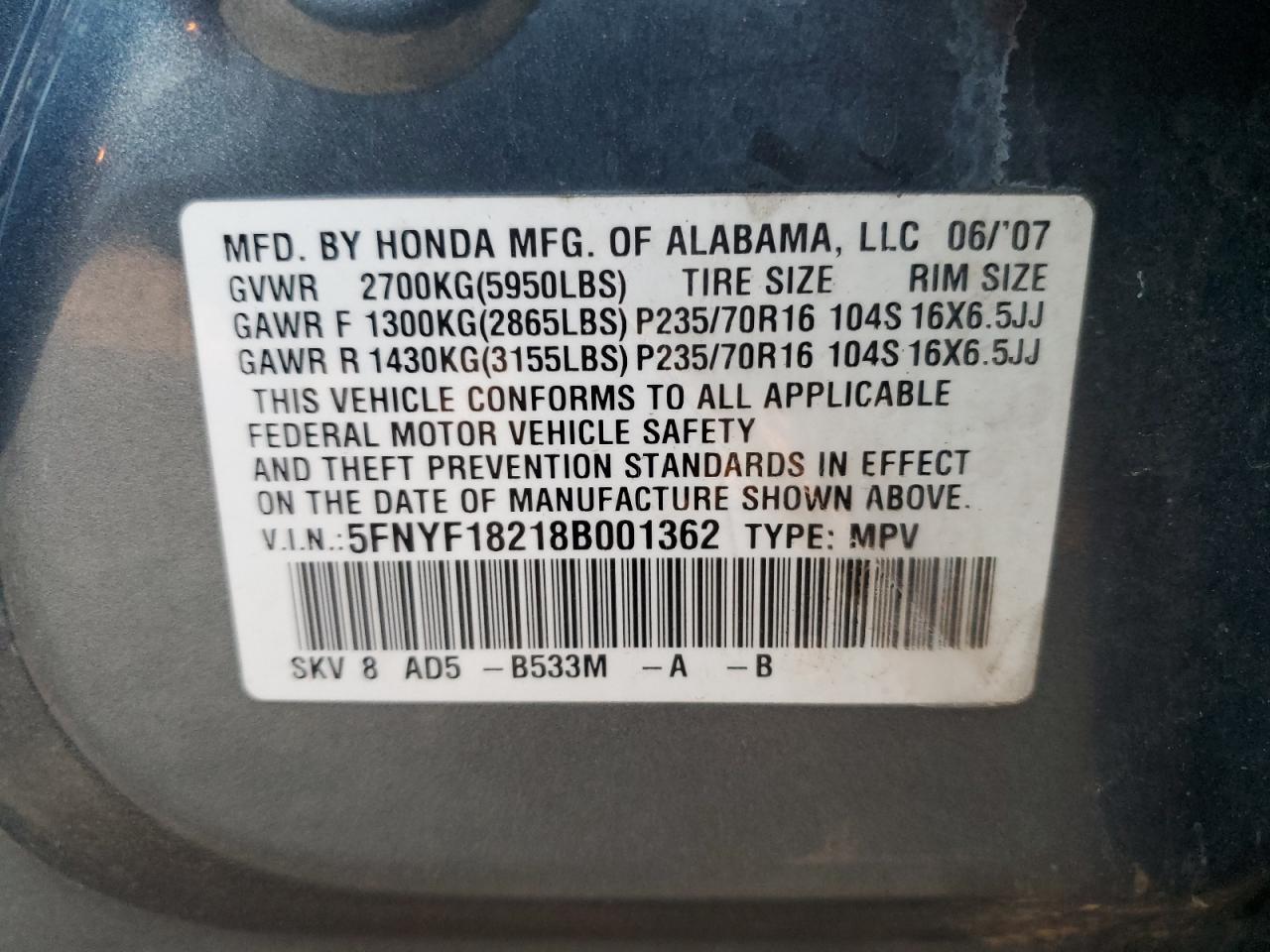 Honda Pilot Vp Image 10