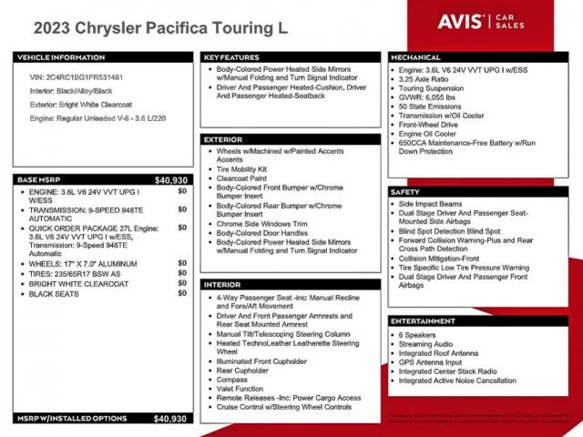 Chrysler Pacifica Touring L Image 13
