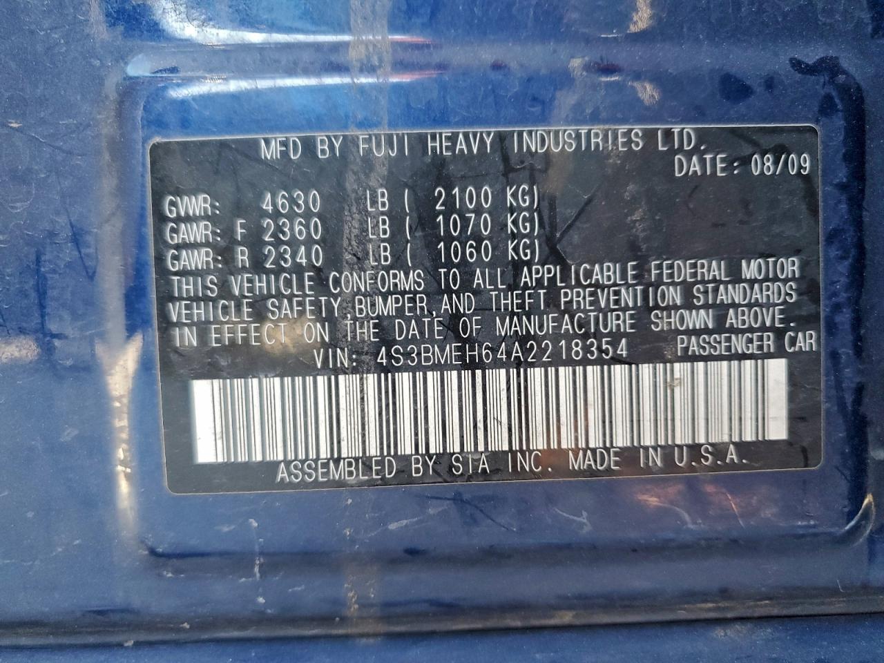 Subaru Legacy 3.6r Premium Image 9